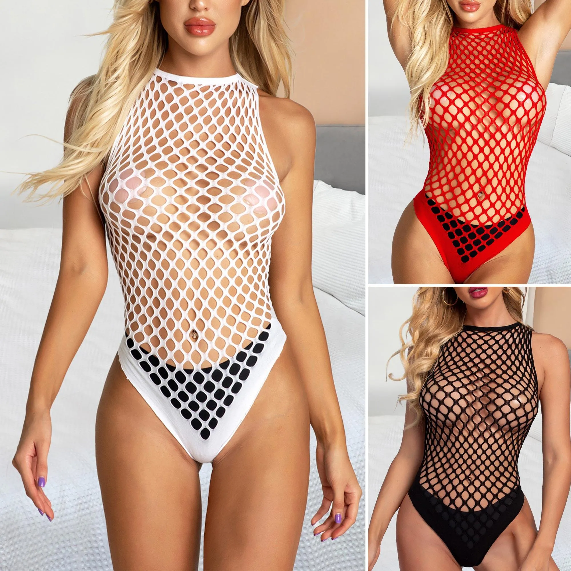 Sexy Gothic Punk Women Fishnet Body Stock
