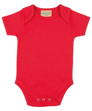 Short-sleeved bodysuit with envelope neck opening | Red