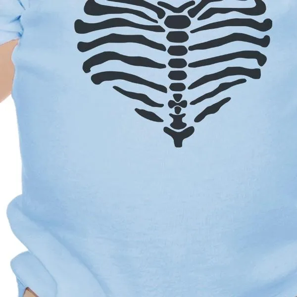 Skeleton Heart Baby Sky Blue Bodysuit