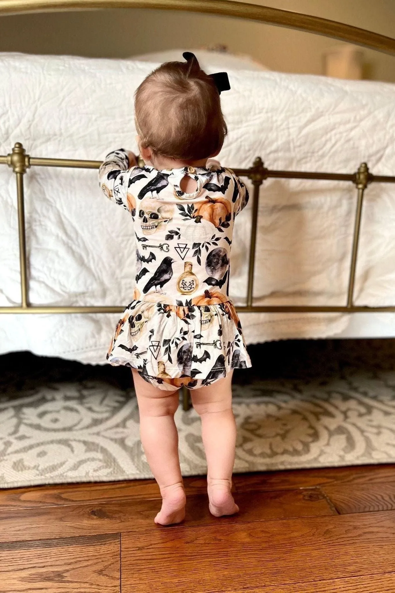 Skulls, Crows & Pumpkins Skirted Bodysuit"