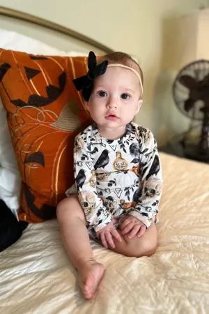 Skulls, Crows & Pumpkins Skirted Bodysuit"