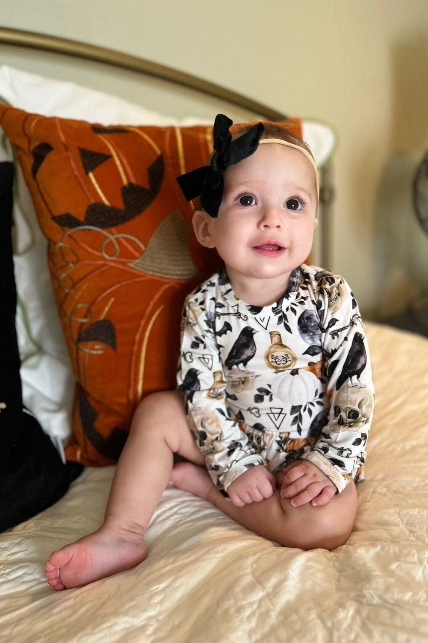 Skulls, Crows & Pumpkins Skirted Bodysuit"