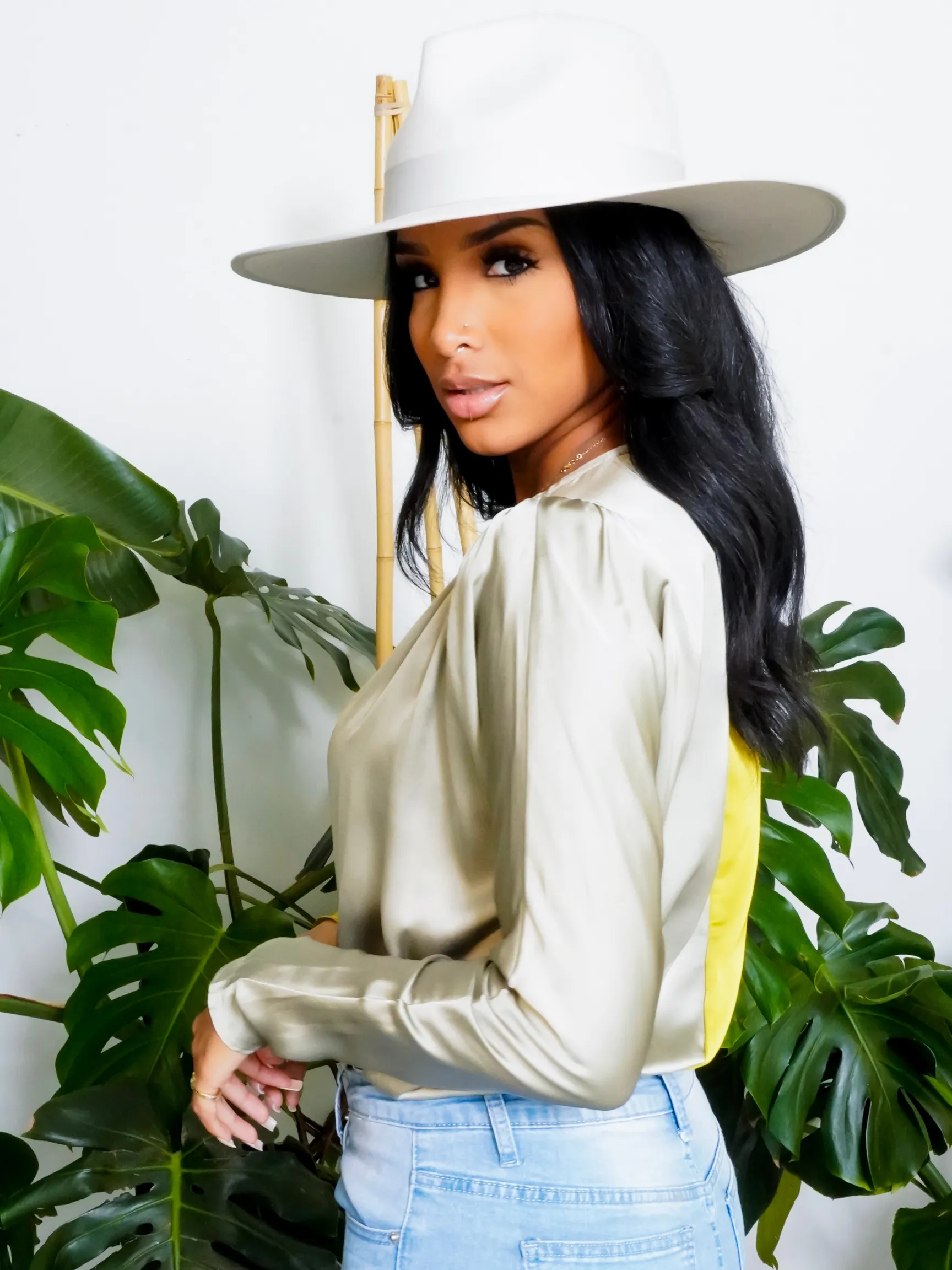 Slay Sis | Deep V Bodysuit  Chartreuse/ Olive FINAL SALE