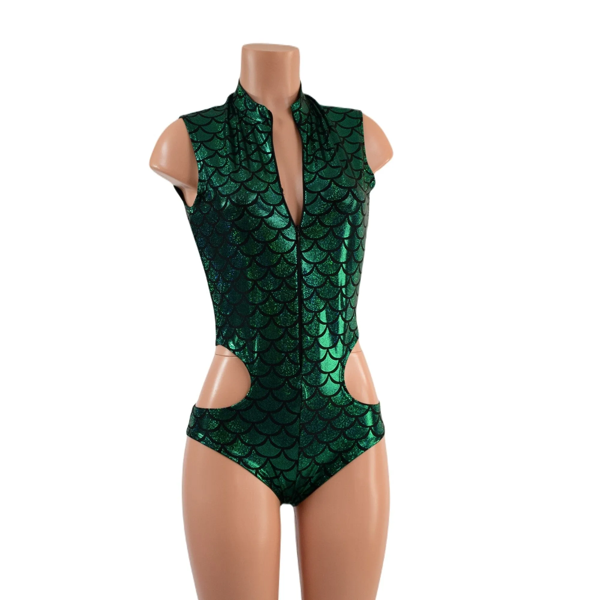 Sleeveless "Stella" Hipnotic Romper in Green Dragon Scale