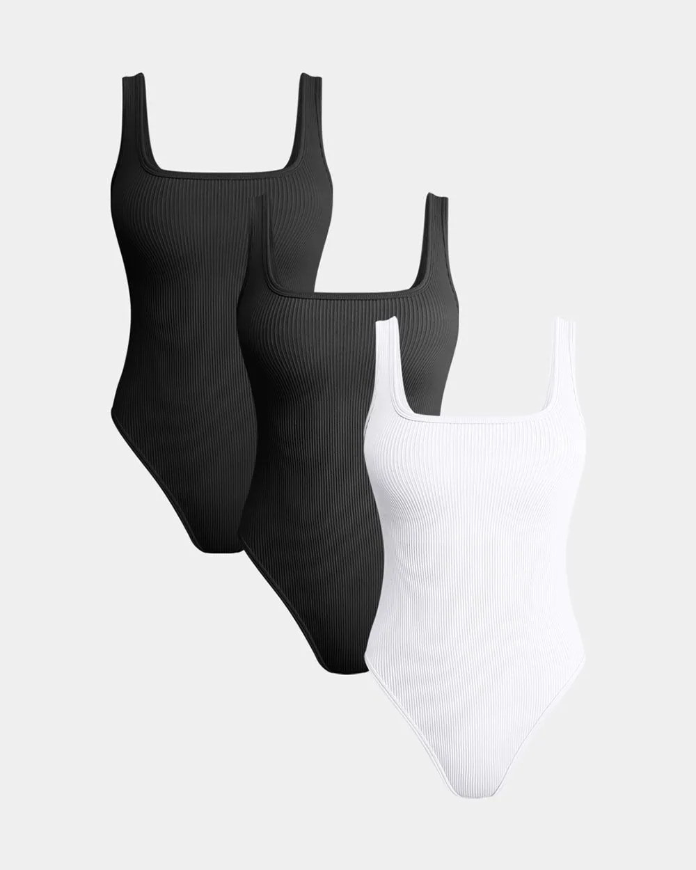 Sleeveless Square Neck Bodysuits