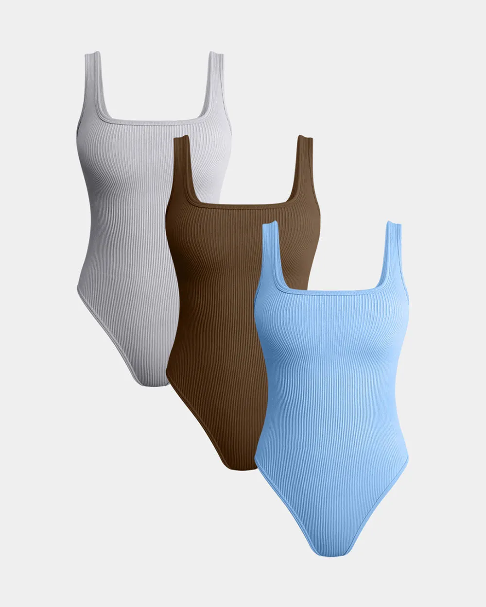 Sleeveless Square Neck Bodysuits
