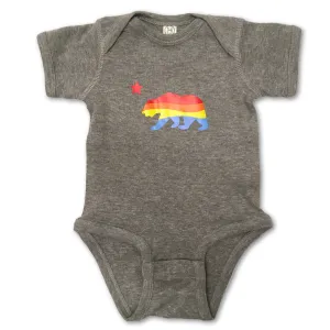 Sol Baby California Bear Heather Gray Bodysuit