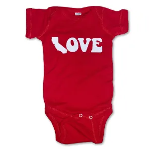Sol Baby California Love White Glitter Red Bodysuit