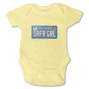 Sol Baby Original SRFRGRL California License Plate Bodysuit
