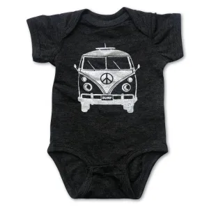 Sol Baby Peace Surf Bus Smoke Black Bodysuit
