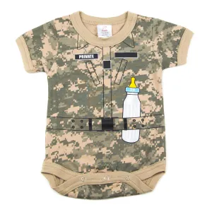 Soldier with Baby Bottle Short Sleeve Baby Infant Bodysuit