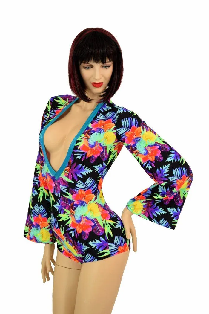 Sonic Bloom Plunging V Romper