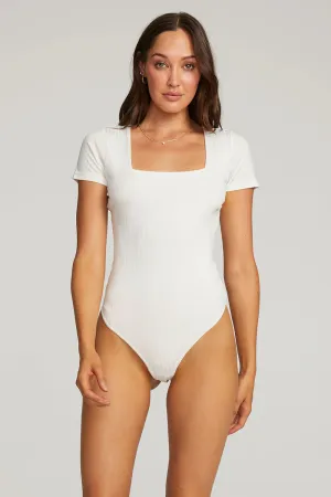 Sonny Short Sleeve Bodysuit in White