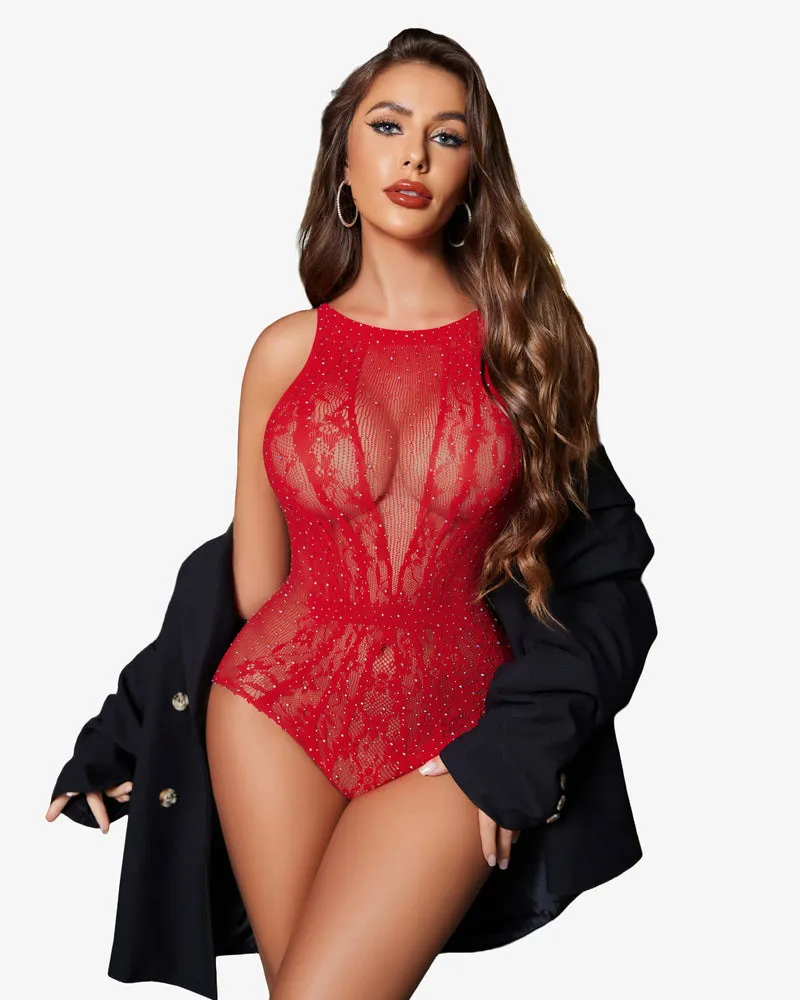 Sparkle Rhinestone Teddy Lingerie