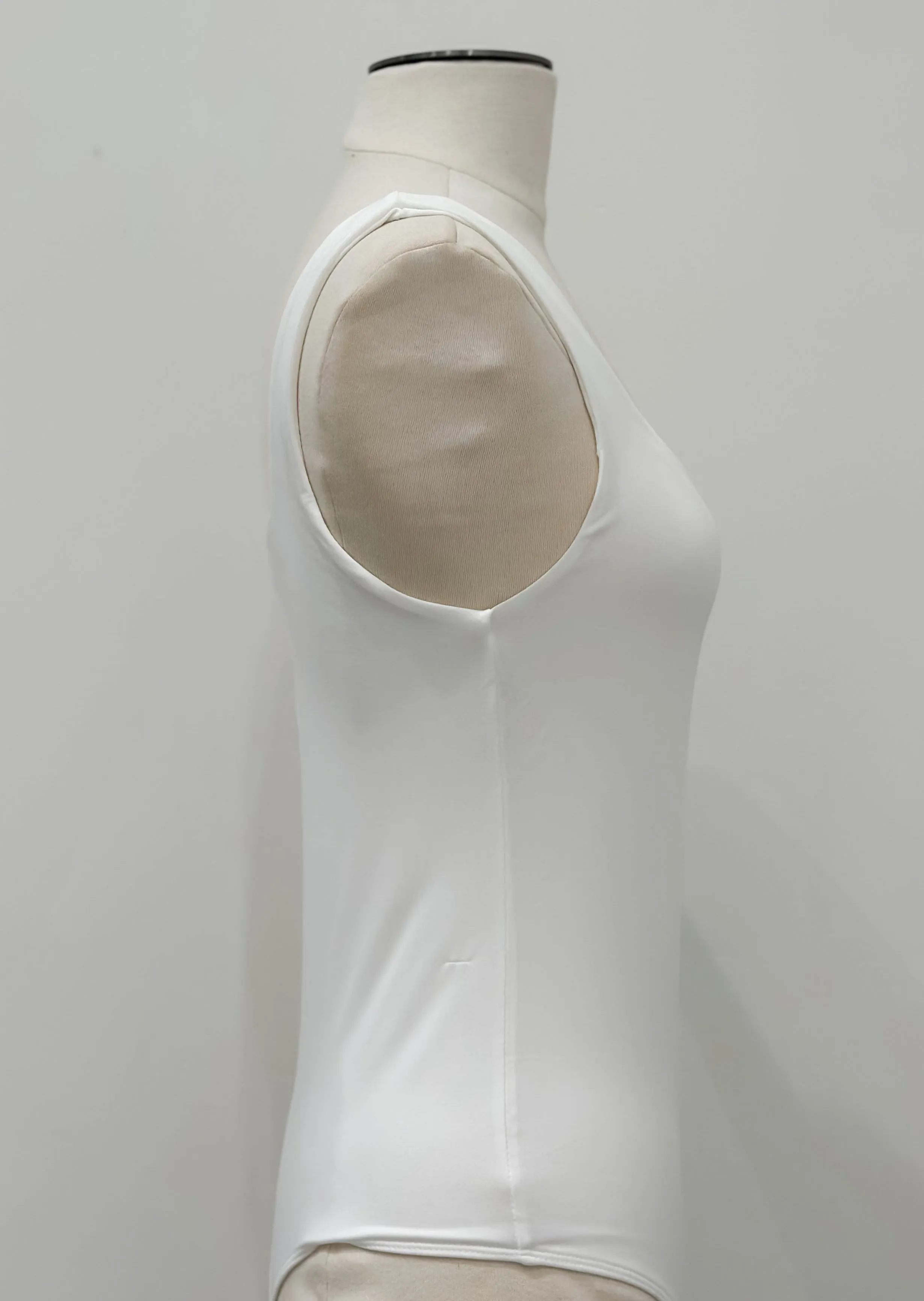 Square Neck Basic Knit Bodysuit, White