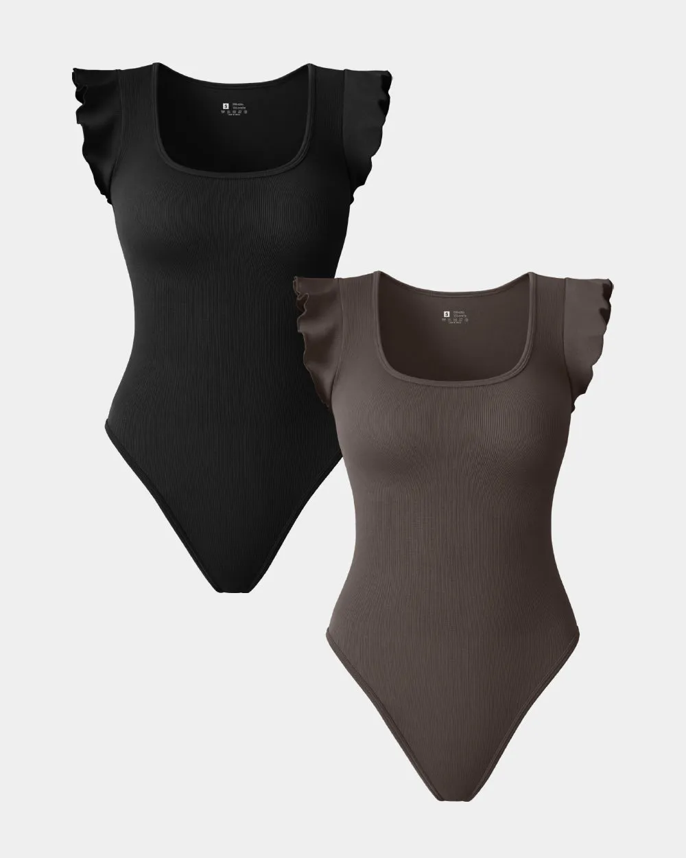 Square Neck Ruffles Sleeve Bodysuits