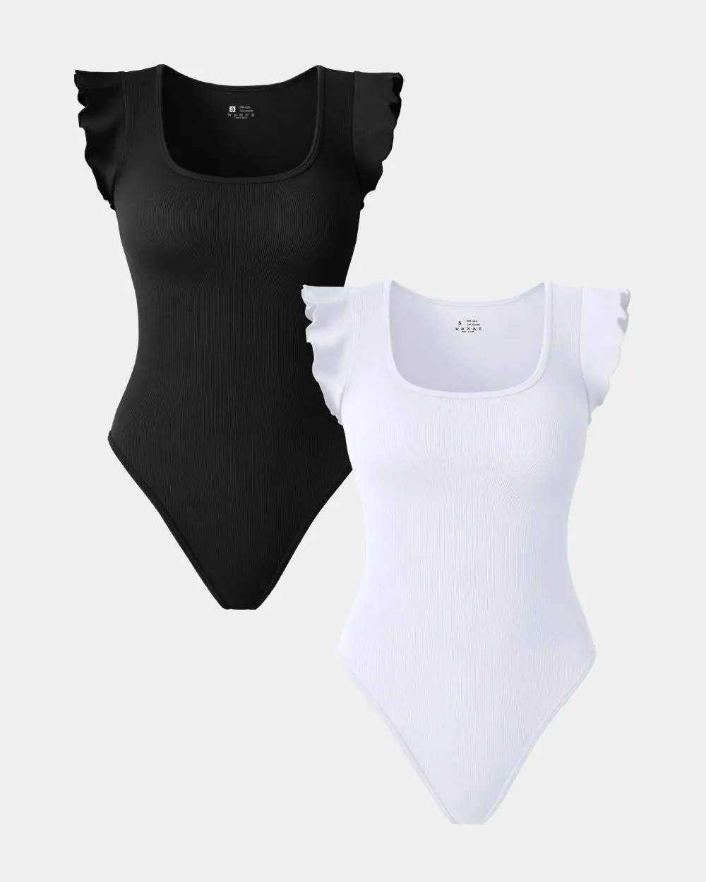 Square Neck Ruffles Sleeve Bodysuits