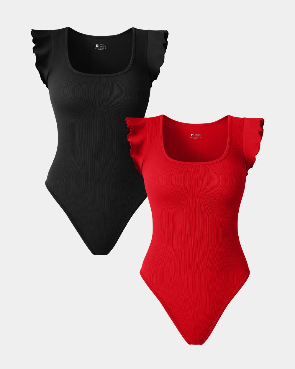 Square Neck Ruffles Sleeve Bodysuits