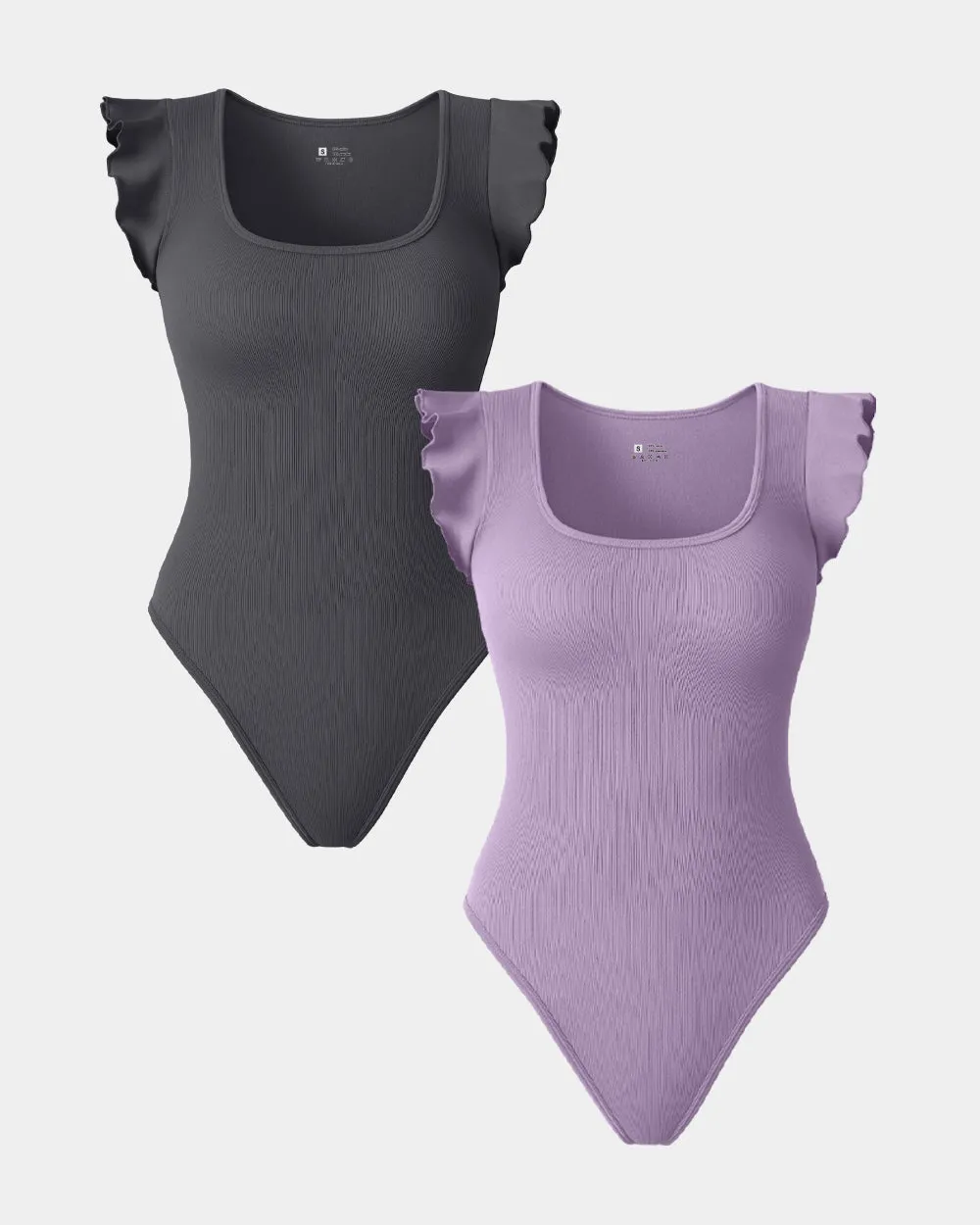 Square Neck Ruffles Sleeve Bodysuits