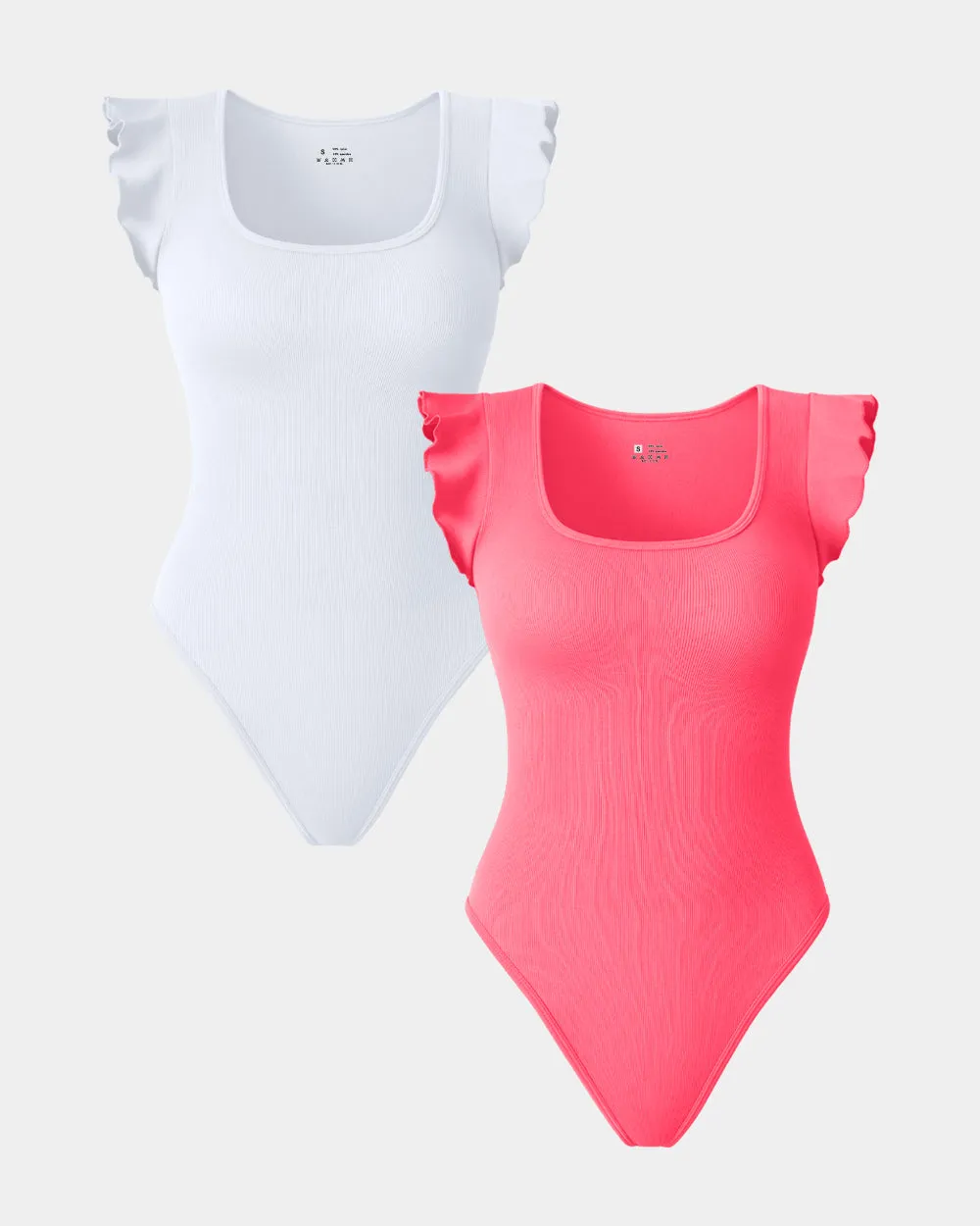 Square Neck Ruffles Sleeve Bodysuits
