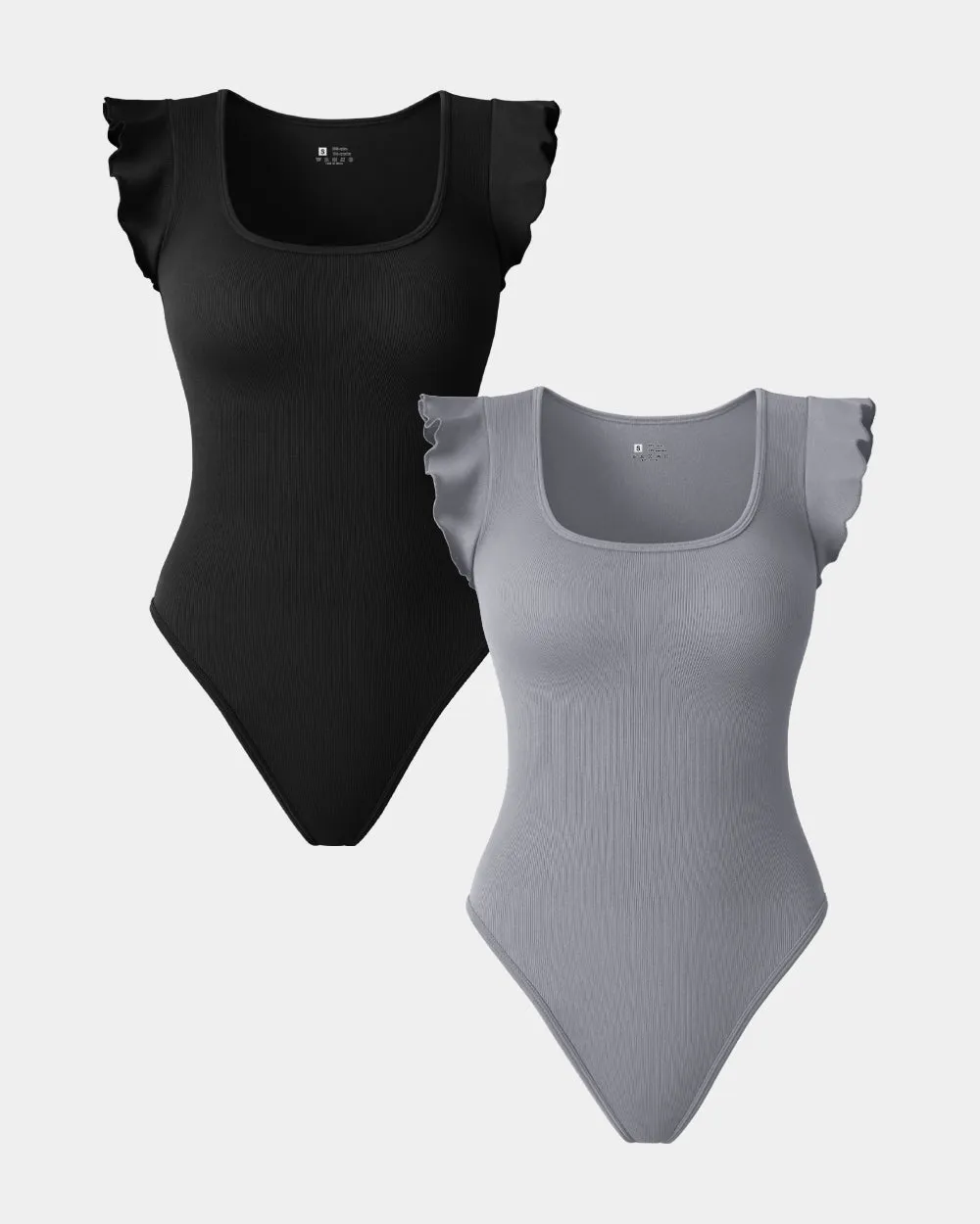 Square Neck Ruffles Sleeve Bodysuits