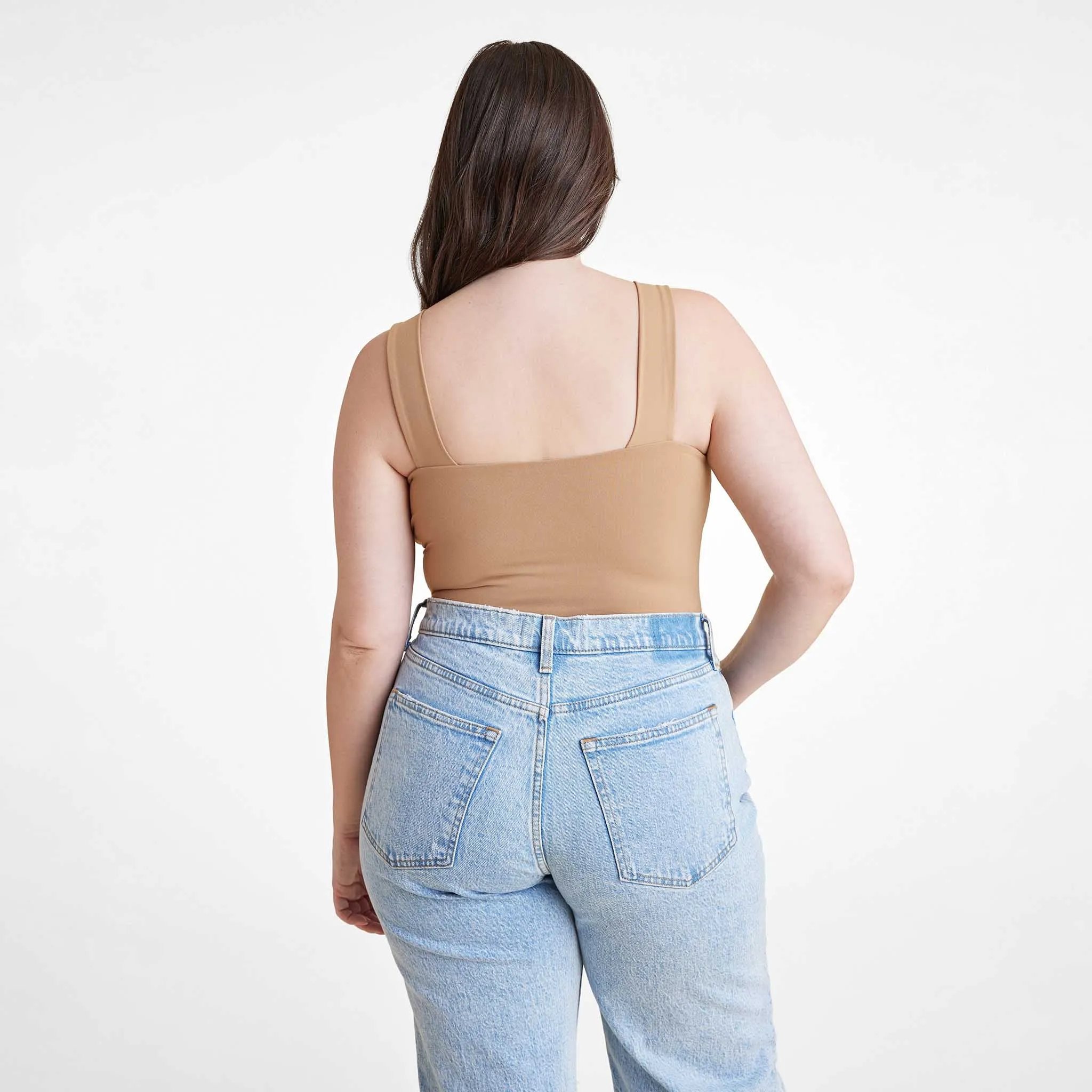 Square Neck Tank Bodysuit | Cinnamon