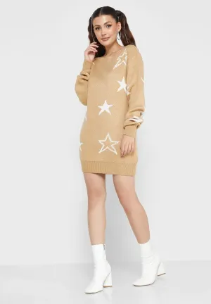 Star sweater dress