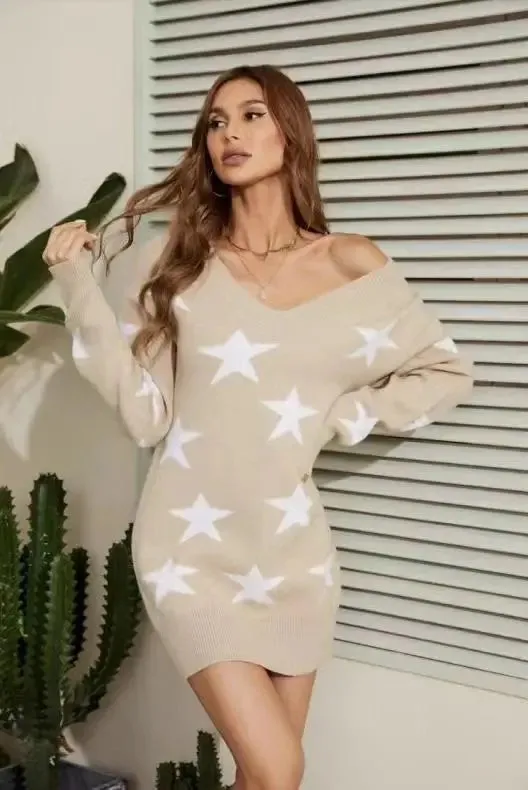 Star sweater dress