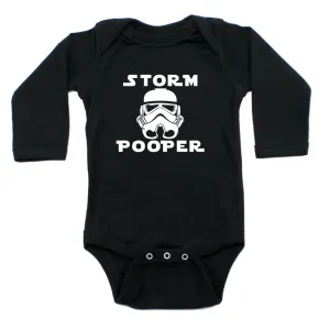 Storm Pooper Long Sleeve 100% Cotton One Piece Baby Bodysuit