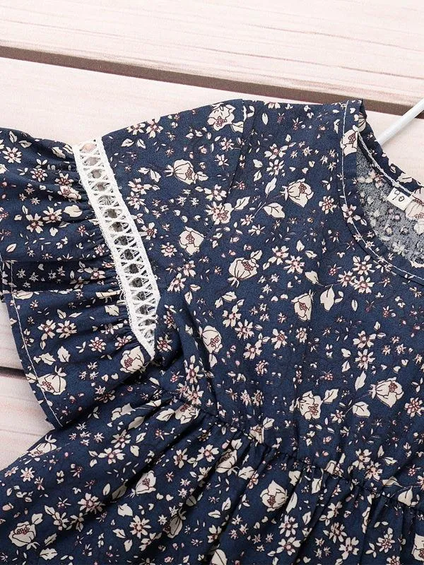 Summer Baby Toddler Girl Outfits Floral Flare Sleeve Tunic White Shorts