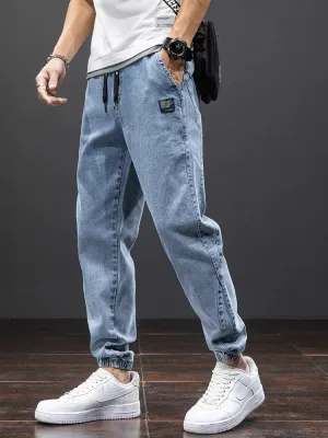Summer Black Blue drawstrings Cargo Jeans denim Joggers