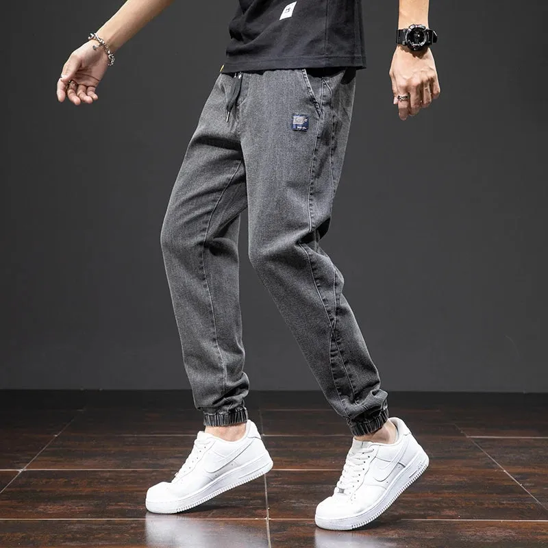 Summer Black Blue drawstrings Cargo Jeans denim Joggers