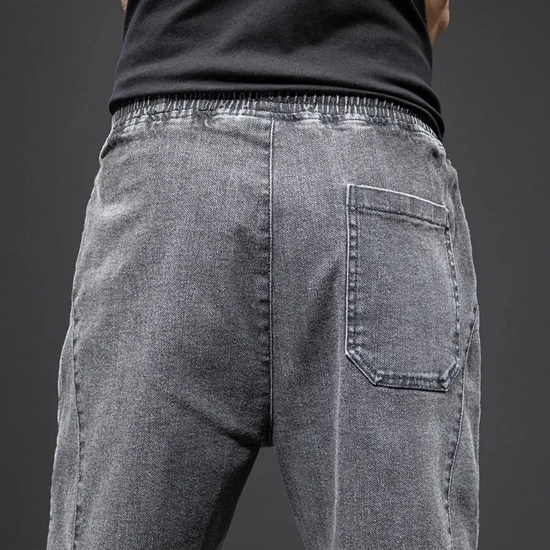 Summer Black Blue drawstrings Cargo Jeans denim Joggers