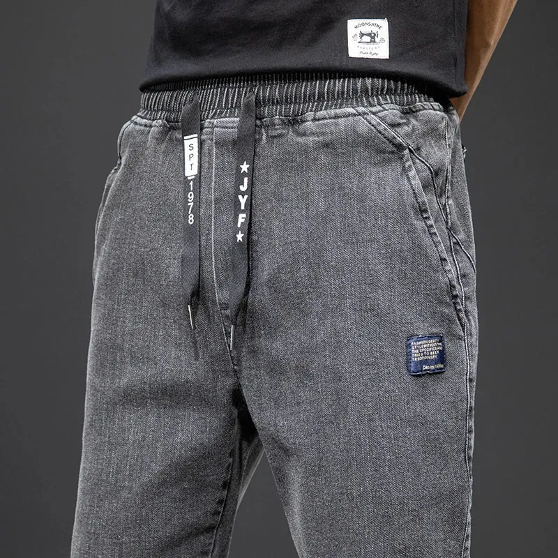 Summer Black Blue drawstrings Cargo Jeans denim Joggers