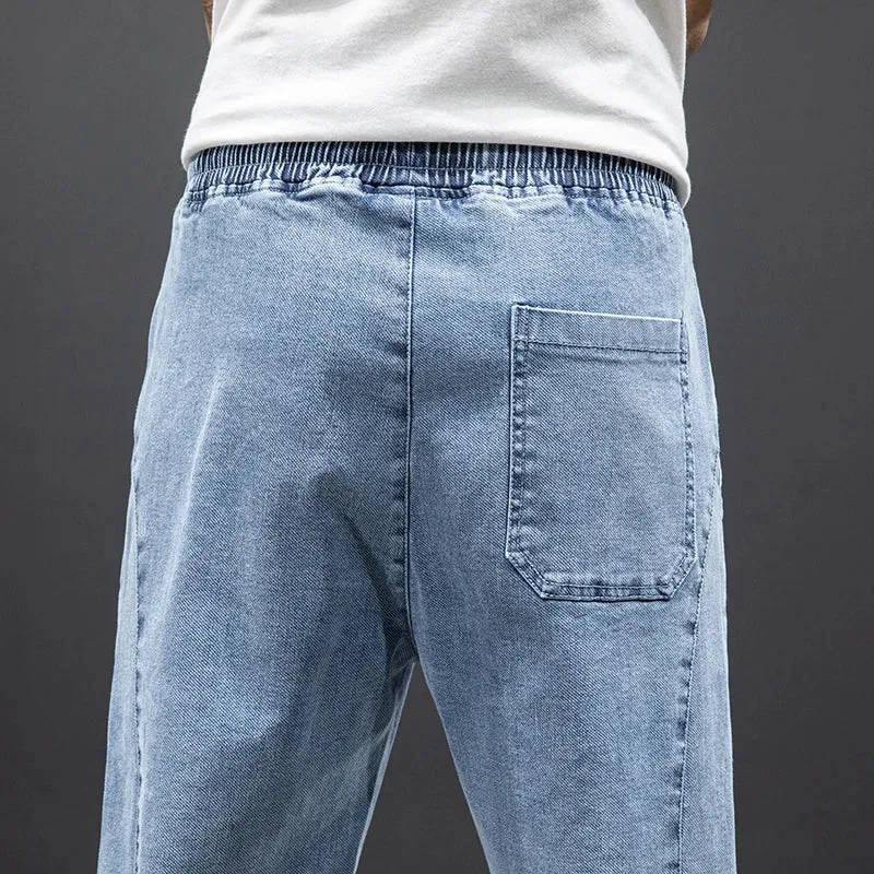 Summer Black Blue drawstrings Cargo Jeans denim Joggers