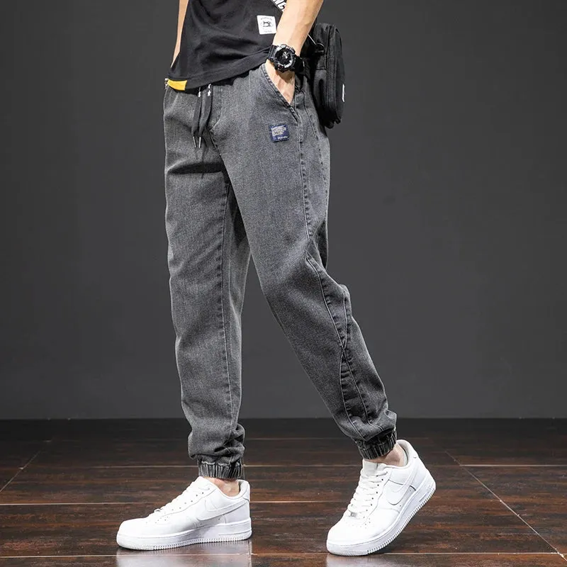 Summer Black Blue drawstrings Cargo Jeans denim Joggers