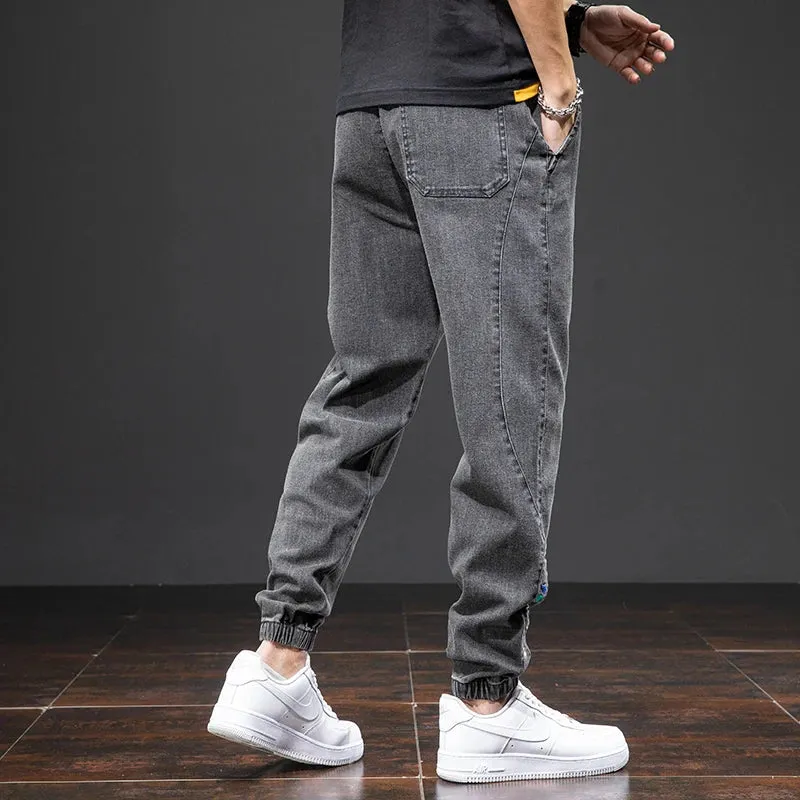 Summer Black Blue drawstrings Cargo Jeans denim Joggers