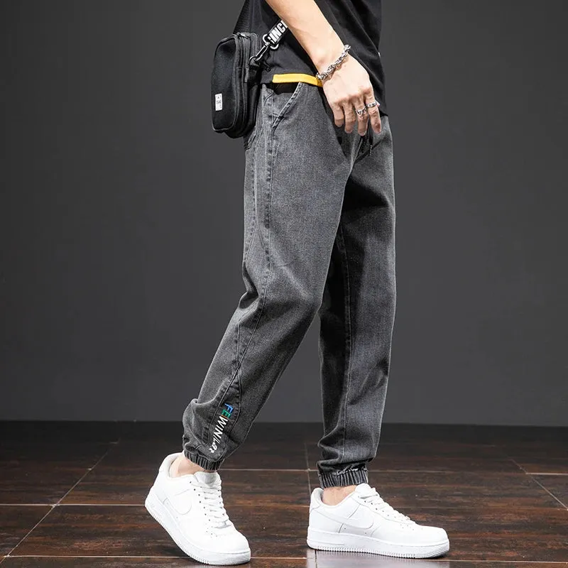 Summer Black Blue drawstrings Cargo Jeans denim Joggers