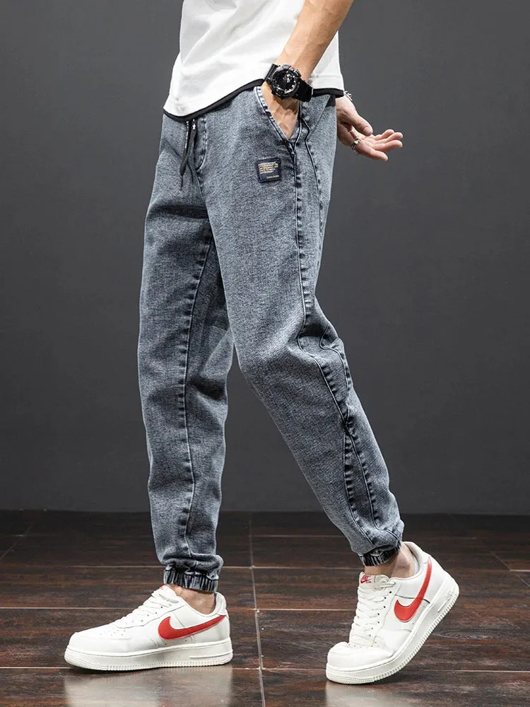 Summer Black Blue drawstrings Cargo Jeans denim Joggers
