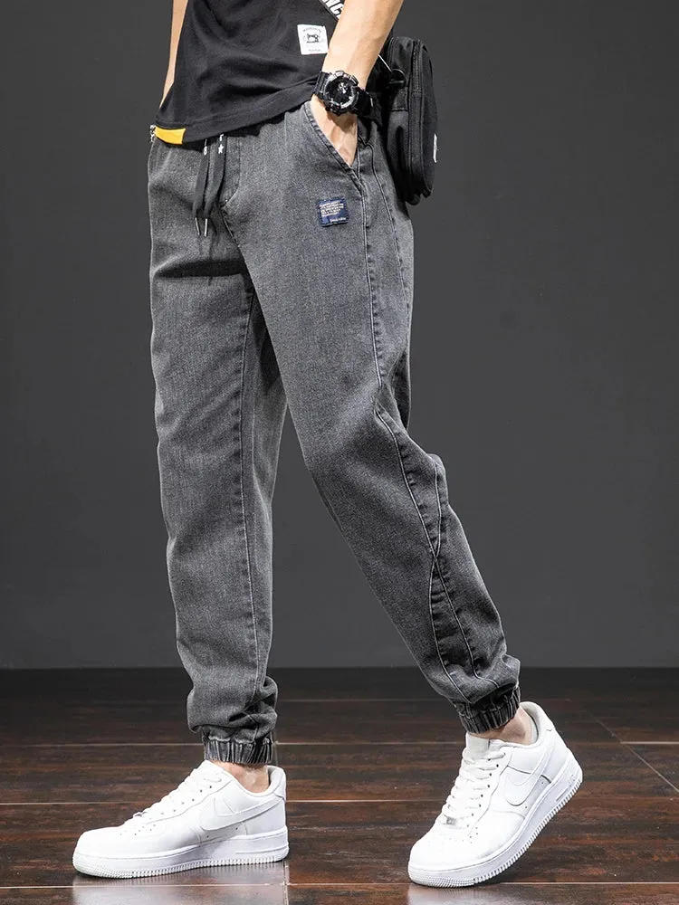 Summer Black Blue drawstrings Cargo Jeans denim Joggers