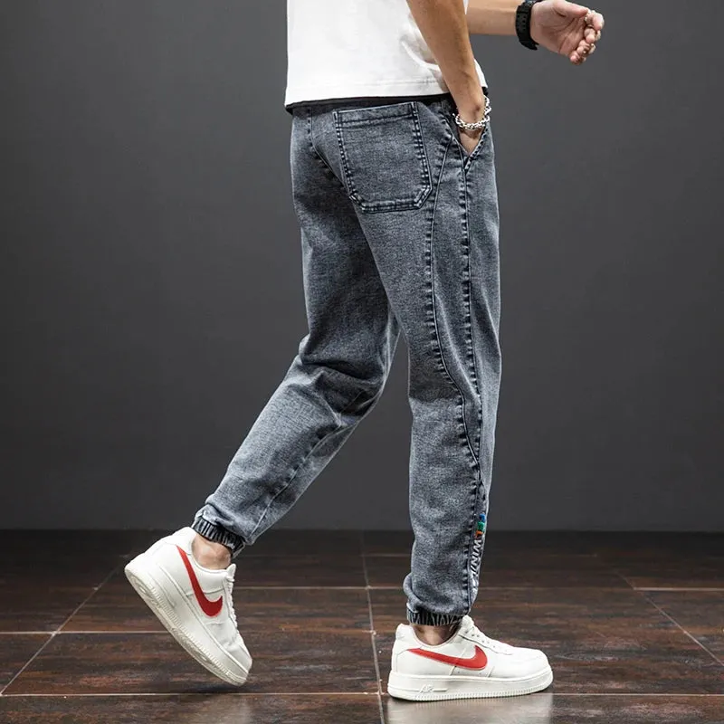 Summer Black Blue drawstrings Cargo Jeans denim Joggers