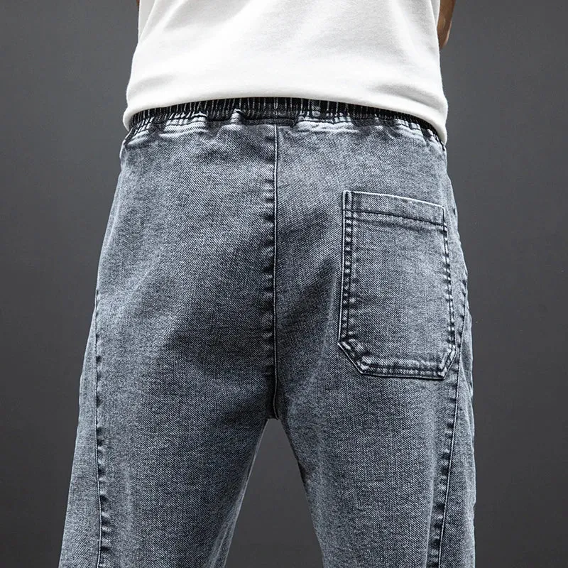 Summer Black Blue drawstrings Cargo Jeans denim Joggers