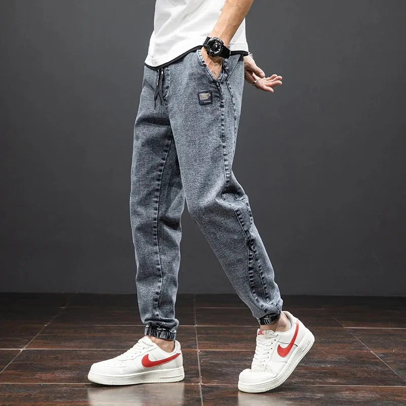 Summer Black Blue drawstrings Cargo Jeans denim Joggers