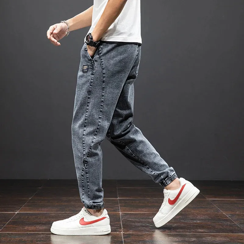 Summer Black Blue drawstrings Cargo Jeans denim Joggers