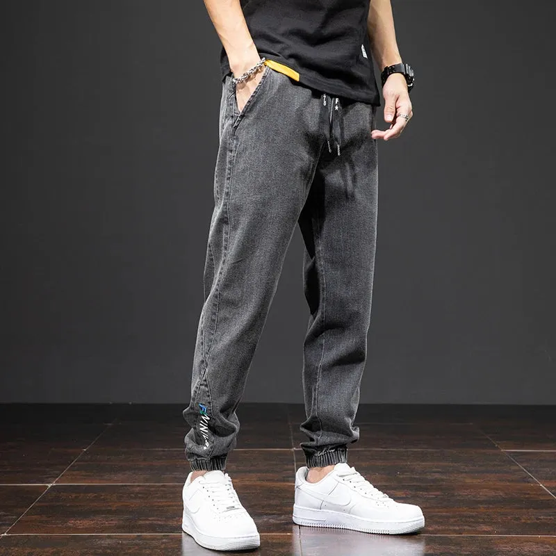 Summer Black Blue drawstrings Cargo Jeans denim Joggers