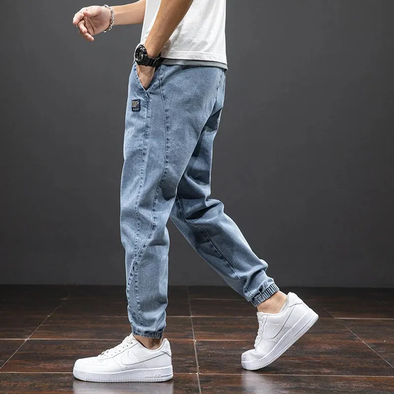 Summer Black Blue drawstrings Cargo Jeans denim Joggers