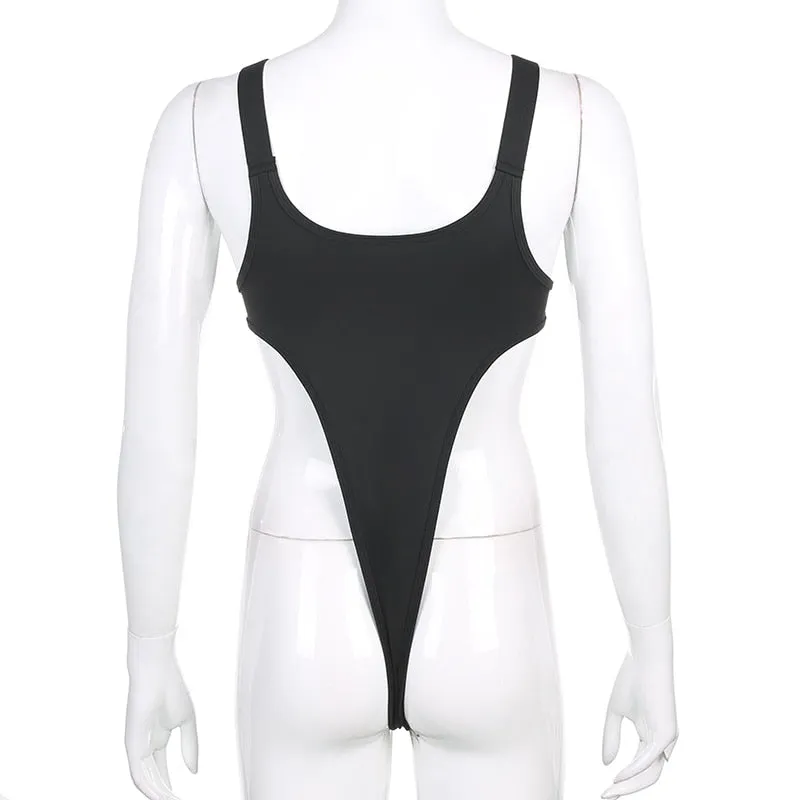 Summer New Cut Out Strap Bodysuit With Buckle Off