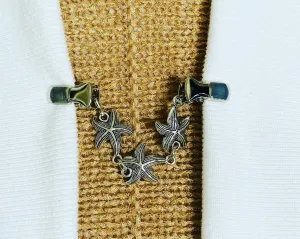 Sweater Clips Starfish Sweater Clip Silver Cardigan Clasp Star Fish Dress Clips Gift for Mom Gifts for Her by Fabulici
