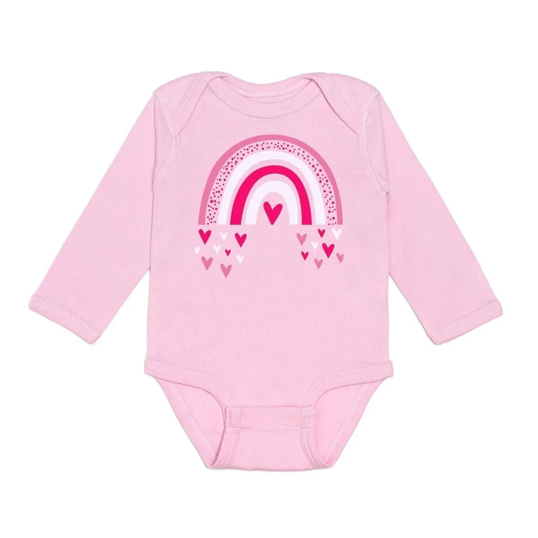 Sweet Wink Rainbow Heart Bodysuit - Pink