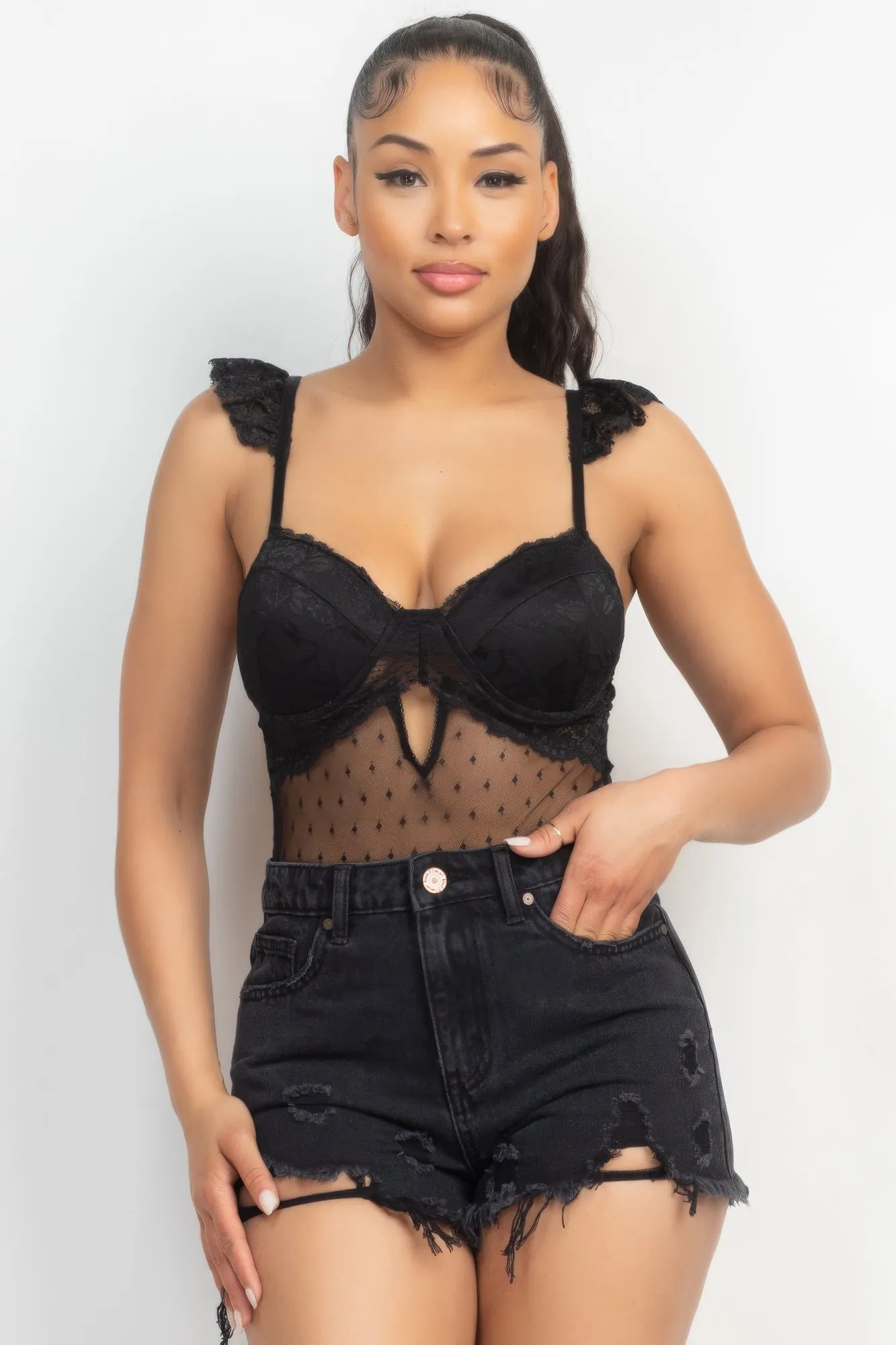 Sweetheart Cut-out Bodysuit